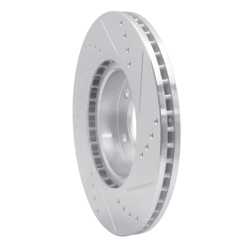 Mazda 3 Brake Rotor (1) - Front Left - R1 Concepts - Drilled & Slotted - Silver - `14-`24